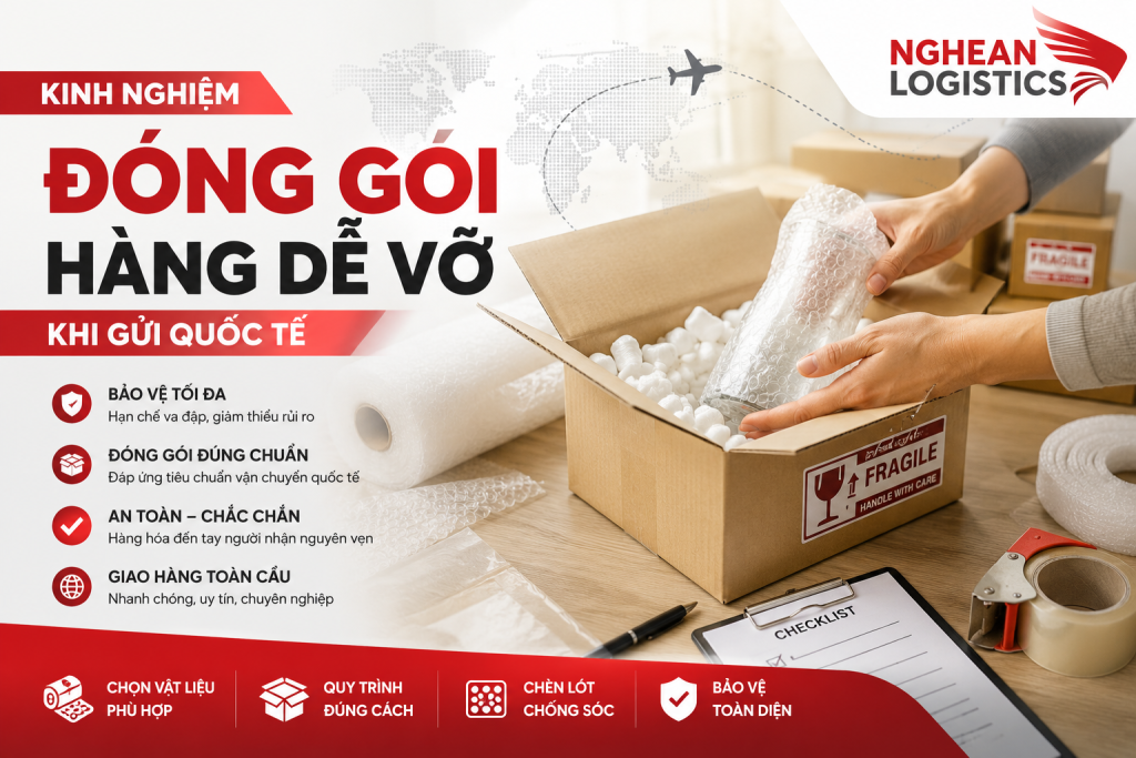 Kinh nghiệm đóng gói hàng dễ vỡ khi gửi quốc tế
