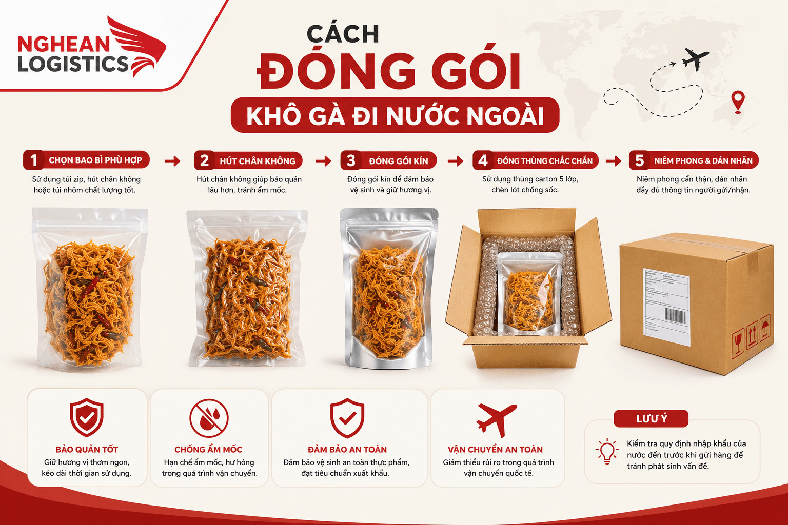 Gửi khô gà đi nước ngoài có được không?