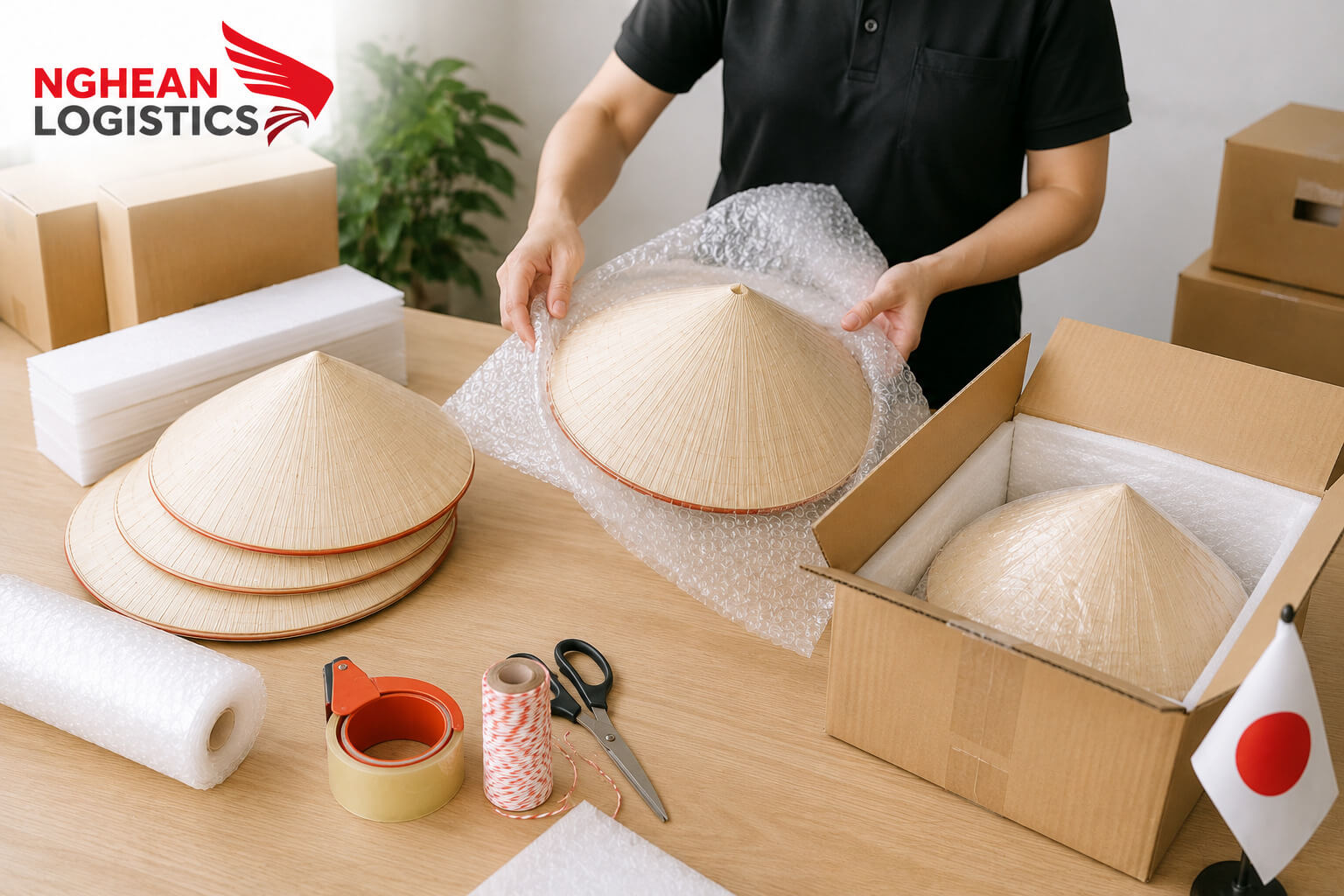 Gửi nón lá đi Nhật Bản: Cách đóng gói không bị hư hỏng