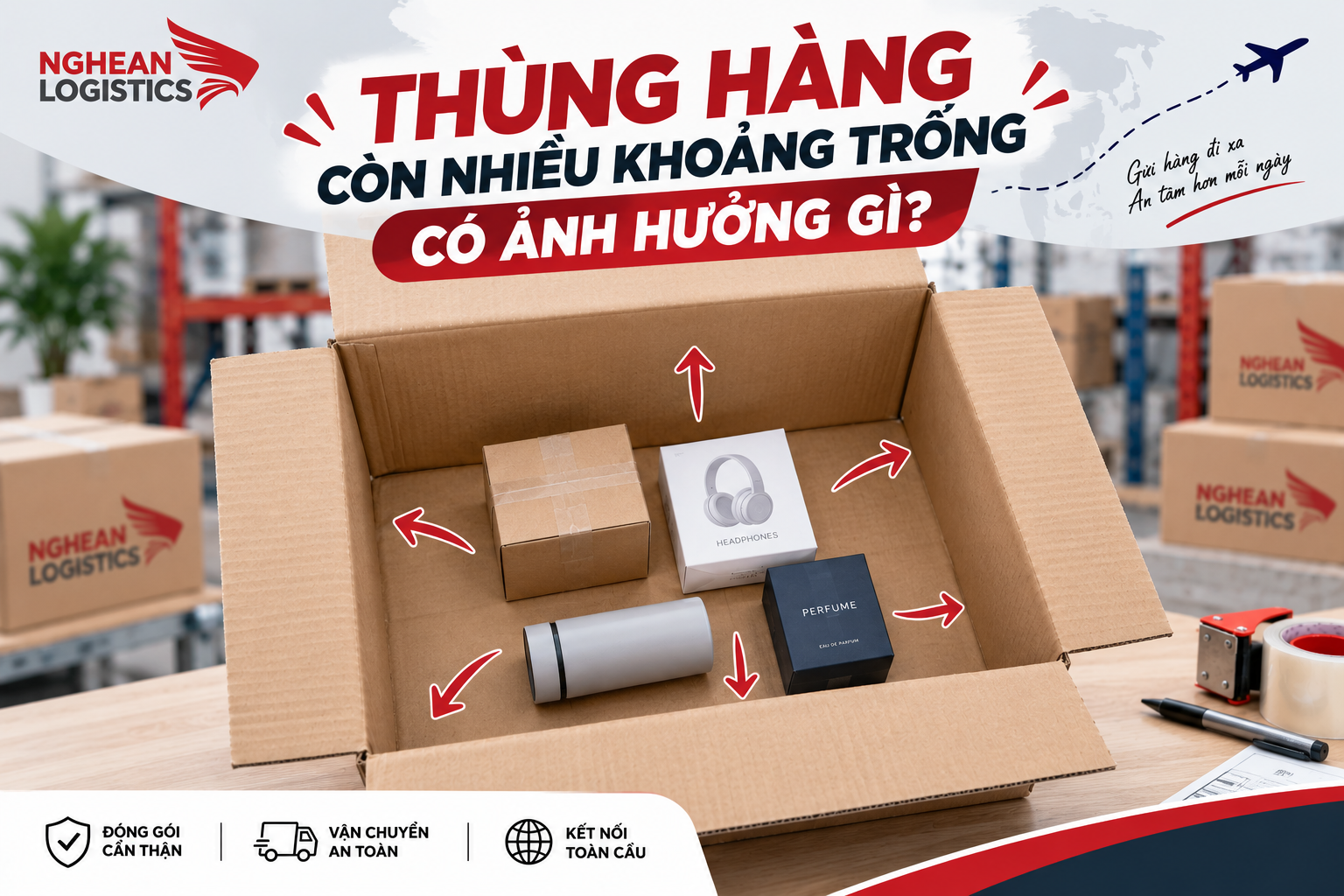 Thùng hàng còn nhiều khoảng trống có ảnh hưởng gì không?