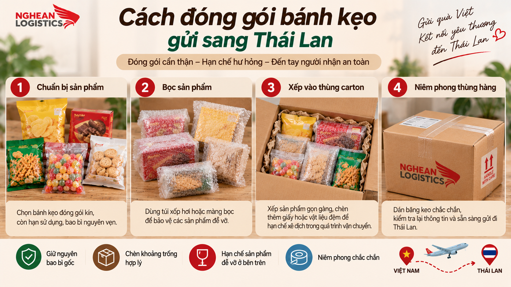 Gửi bánh kẹo sang Thái Lan có được không? Cách chuẩn bị trước khi gửi