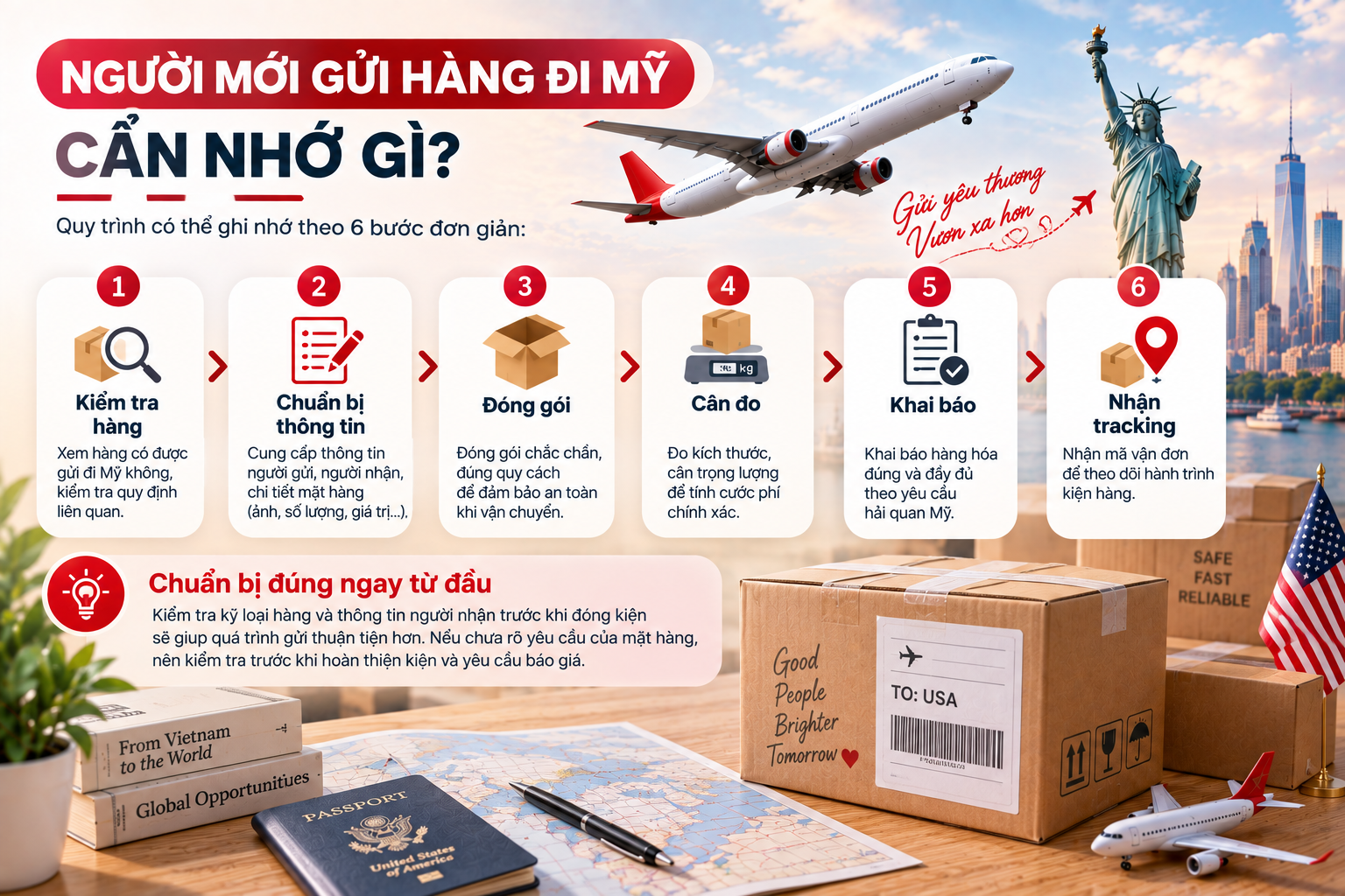 Hướng dẫn gửi hàng đi Mỹ cho người mới [2026]