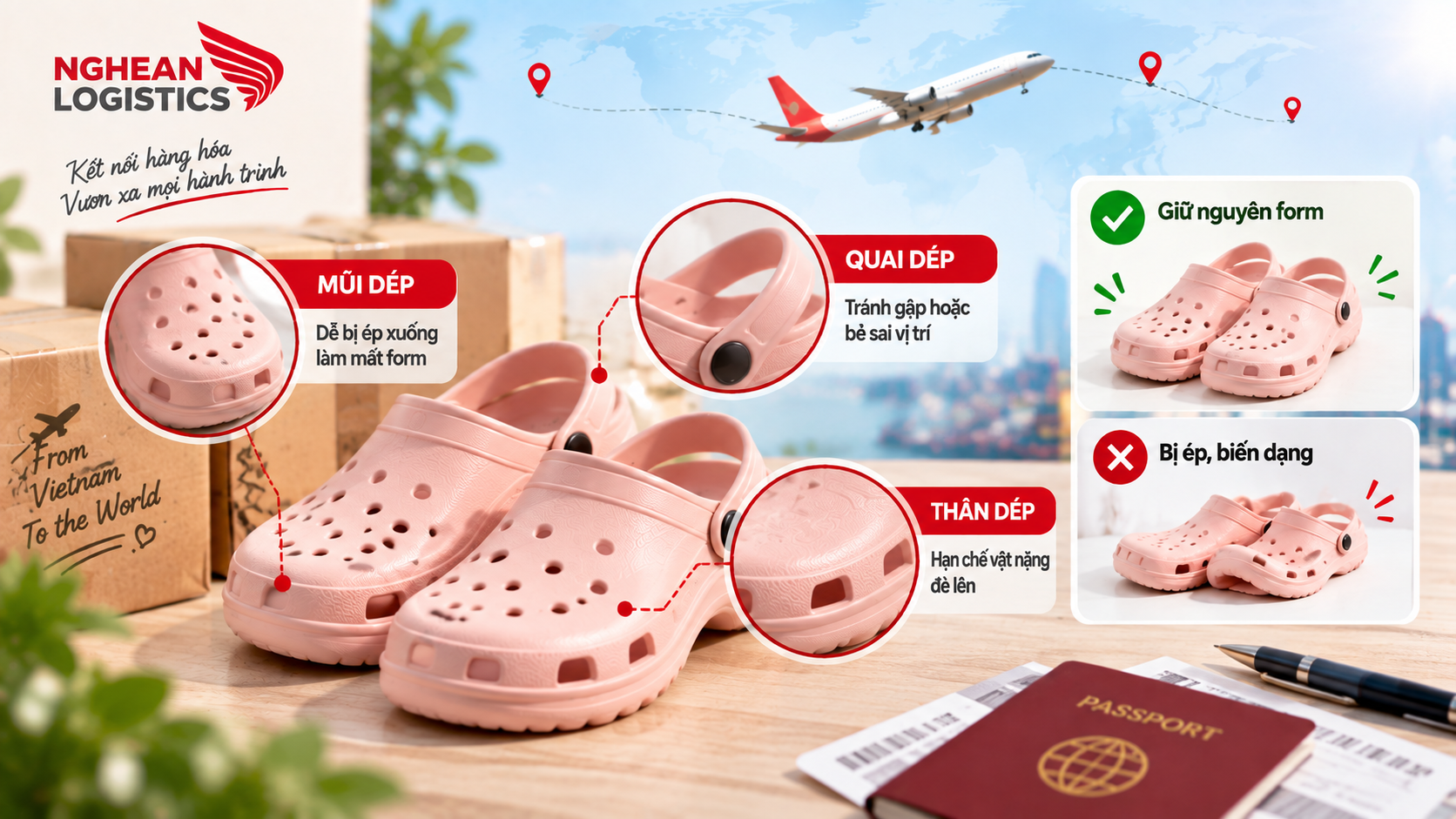 Gửi dép nhựa đi nước ngoài: Có cần giữ form khi đóng gói?