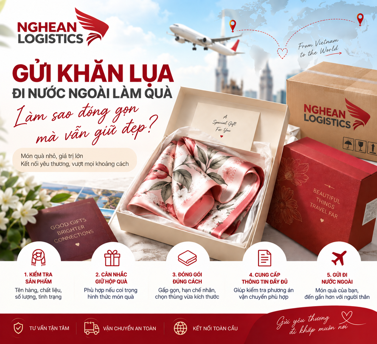 Gửi khăn lụa đi nước ngoài làm quà: Làm sao đóng gọn mà vẫn giữ đẹp? Gửi khăn lụa đi nước ngoài làm quà: Làm sao đóng gọn mà vẫn giữ đẹp?
