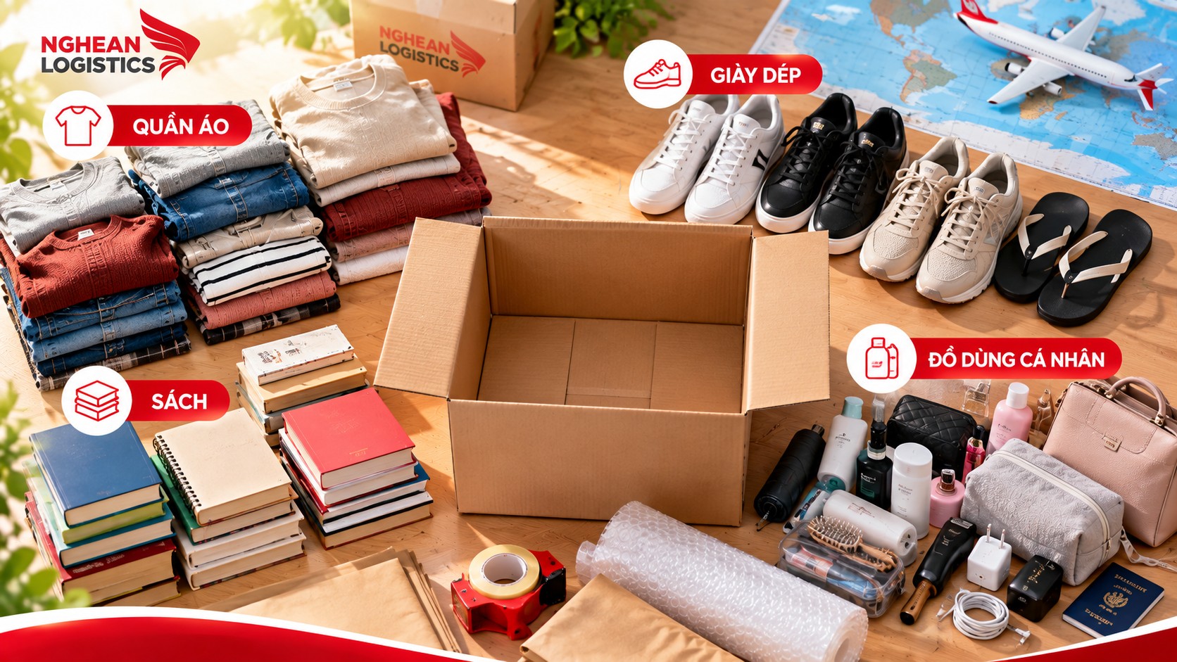 Gửi quần áo và đồ dùng đi nước ngoài: Cách đóng chung một kiện Gửi quần áo và đồ dùng đi nước ngoài: Cách đóng chung một kiện