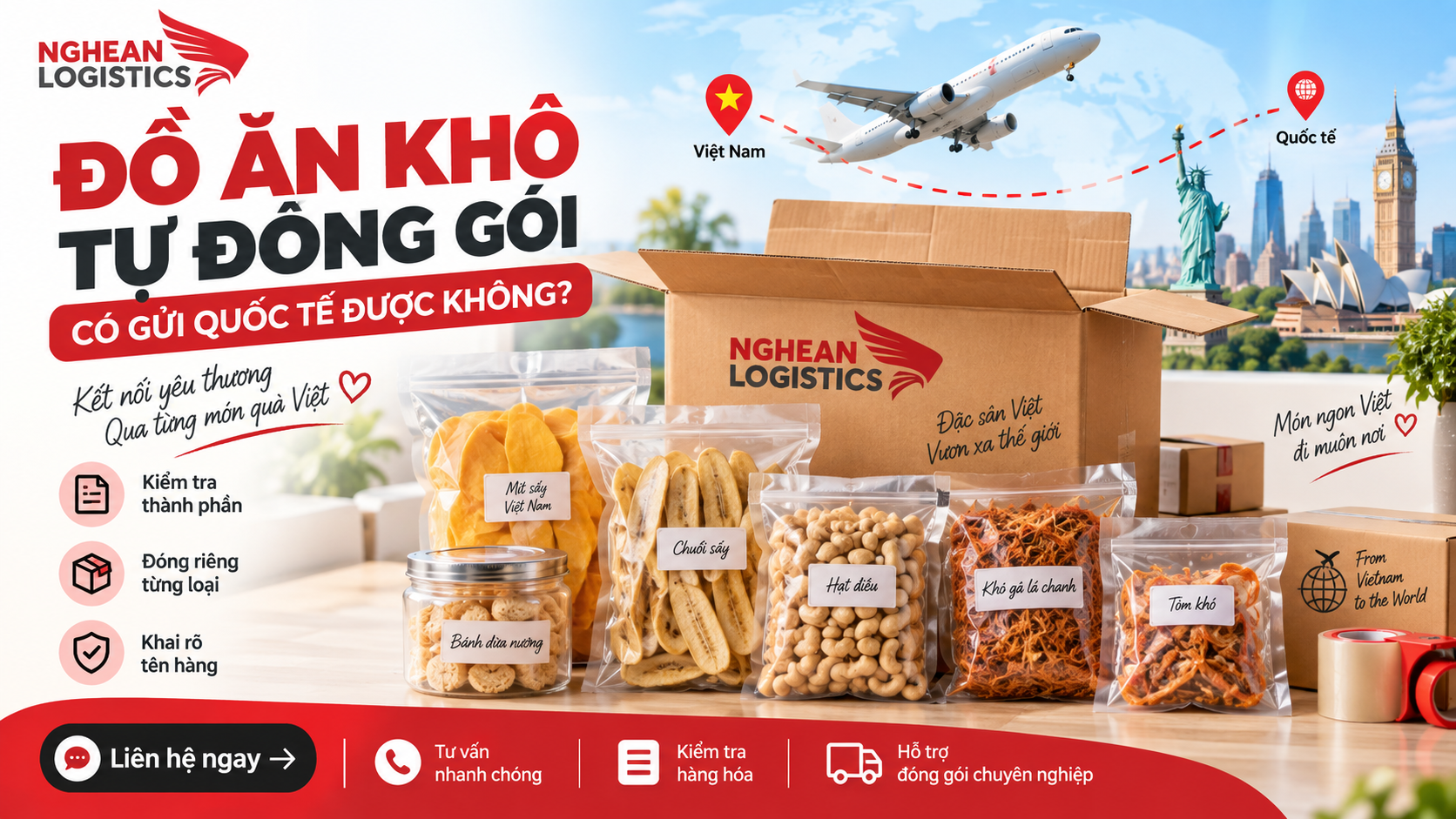 Đồ ăn khô tự đóng gói tại nhà có gửi quốc tế được không? Đồ ăn khô tự đóng gói tại nhà có gửi quốc tế được không?