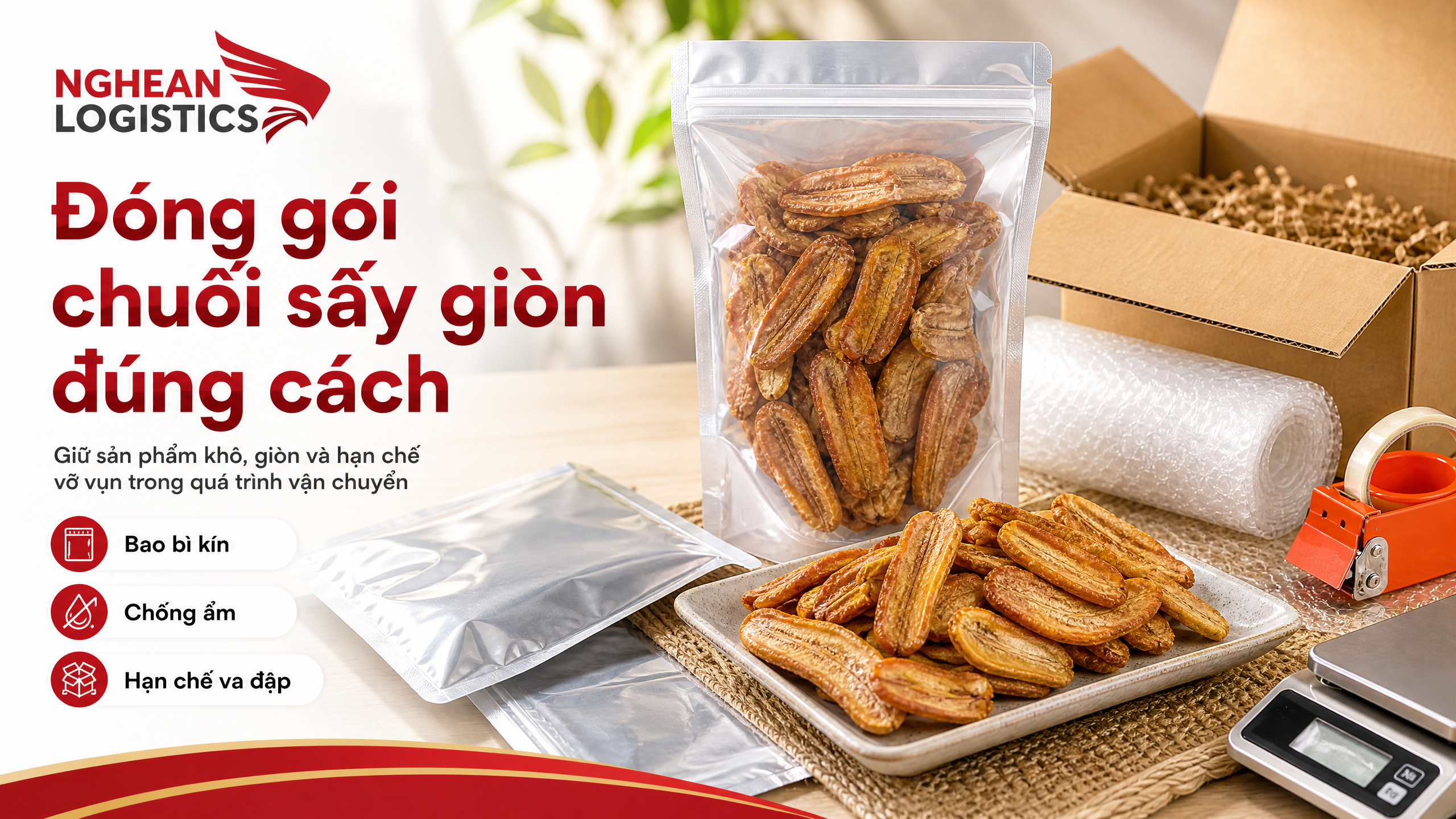 Đóng gói chuối sấy giòn đúng cách Đóng gói chuối sấy giòn đúng cách