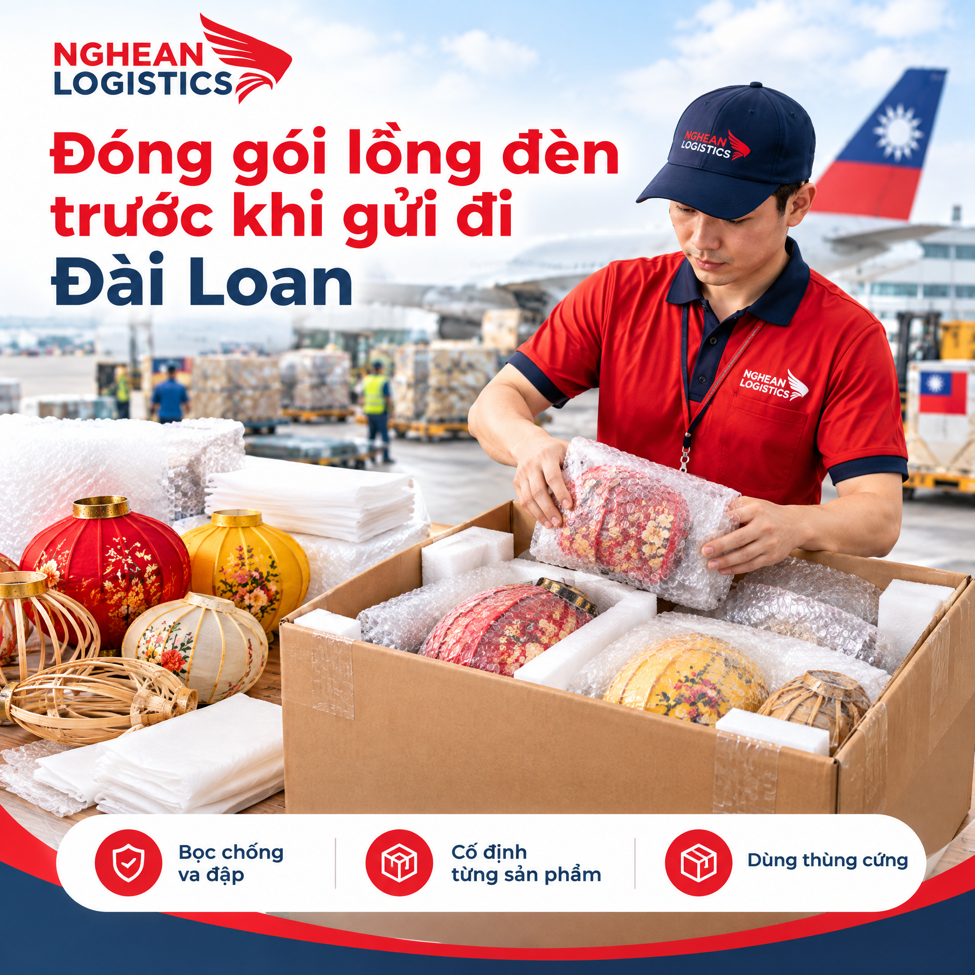 Đóng gói lồng đèn trước khi gửi đi Đài Loan Đóng gói lồng đèn trước khi gửi đi Đài Loan