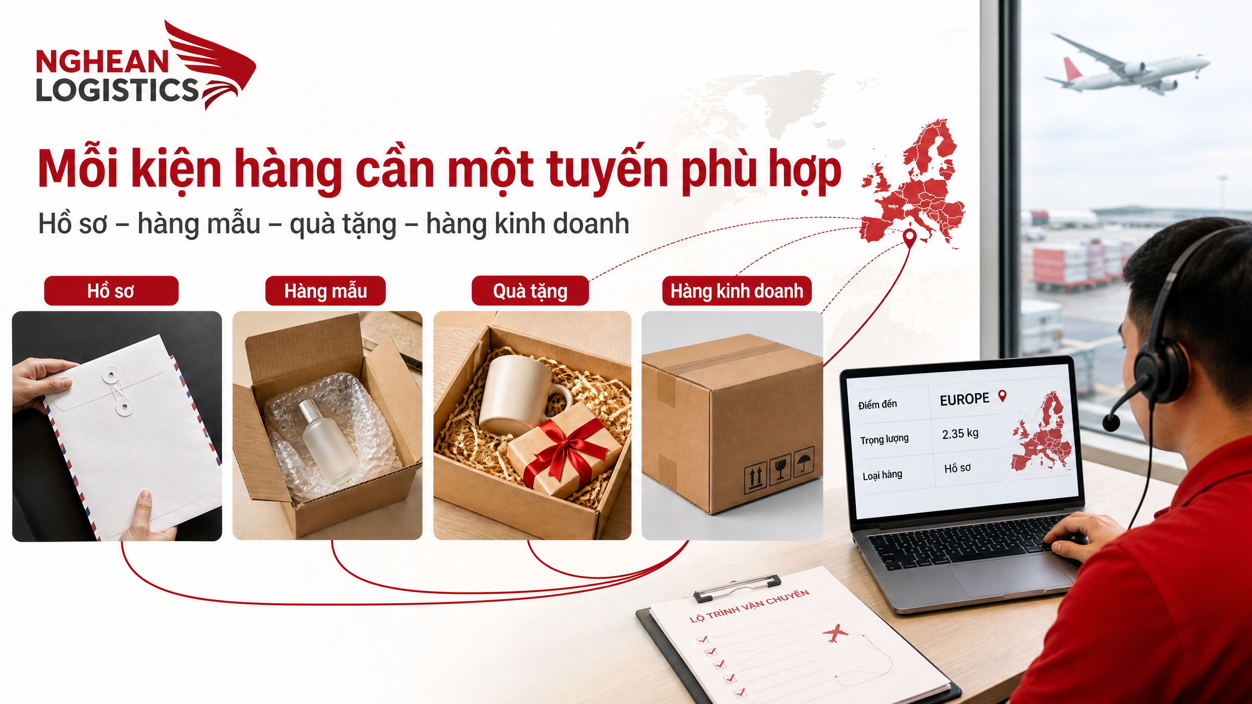 Mỗi kiện hàng cần một tuyến phù hợp Mỗi kiện hàng cần một tuyến phù hợp